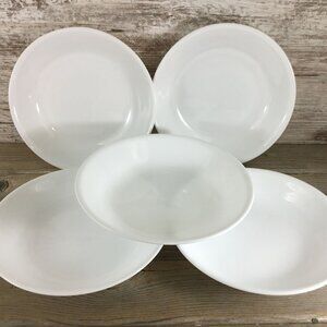 Corelle Winter Frost White 20 Oz 8 1/2" Soup/Pasta Bowls Set of 5 Lightweight